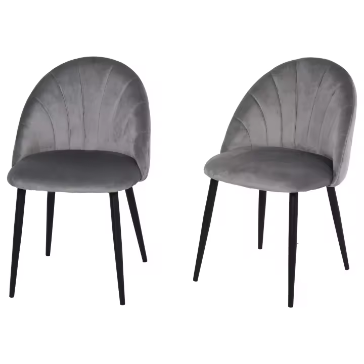 HOMCOM Sillas de comedor Juego de 2 Silla de cocina Silla de salón Silla tapizada Silla de oficina con respaldo Diseño Skandi SAmt metal 52 x 54 x 79 cm - 1