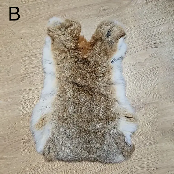 Alfombra De Peluche De Conejo De Color Natural Irregular Súper Suave Para Decoración De Hogar Protección De Rodillas Y Cintura Tapete De Faux Fur Para Adultos - 1