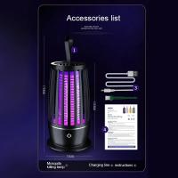 Lámpara Repelente De Mosquitos Portátil Recargable Por USB Trampa Eléctrica Para Insectos Silenciosa Anti-Mosquitos Para Exteriores - details 16