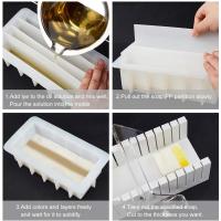 Molde De Tela De Encaje Rectangular De Silicona Para Hacer Sabón 5 Piezas Con Divisores Plásticos Para Crear Diseños De Goteo DIY Y Hecho a Mano - details 3