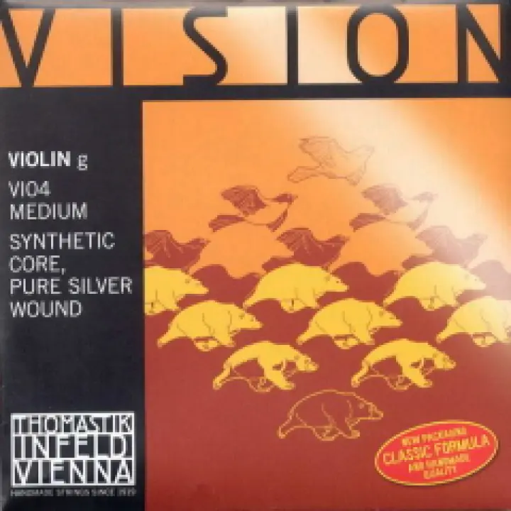 CUERDA VIOLIN-Thomastik (Vision/VI04) (Alma Sintetica Entorchado/Plata) 4ª Medium Violin 1/4 - 1