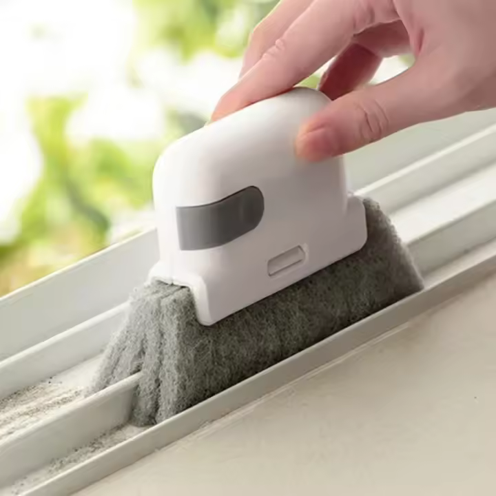 Herramienta De Limpieza 2 En 1 Para Ralladuras En Ventanas Y Puertas Cepillo Portátil Para Rastros De Puertas Deslizantes Herramientas De Limpieza - 1