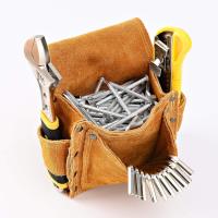 Riñonera de Carpintero, cinturones de cuero de primera calidad With 2 soports para Martillos, Bolsa resistos y profesional para Electricistas, albañiles, soldadores y Instaladores de paneles de Yesos - details 2