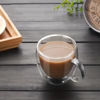 2pc Tazas De Café Expreso De Vidrio Doble Muralla Con Mano Transparente Para Bebidas Frías Leche Jugo Capacidad 150ml 250ml - details 3