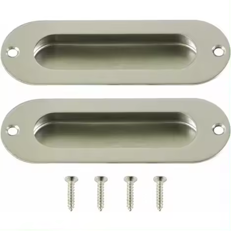 Juego de 2 tiradores empotrados para puertas correderas Tiradores para puertas correderas INOX - 1