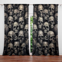 2pcs Cortina De Ojo De Búho Para Decoración Del Hogar Tratamiento De Ventana Para Dormitorio Oficina Cocina Sala De Estar Y Estudio 100% Poliéster - details 3