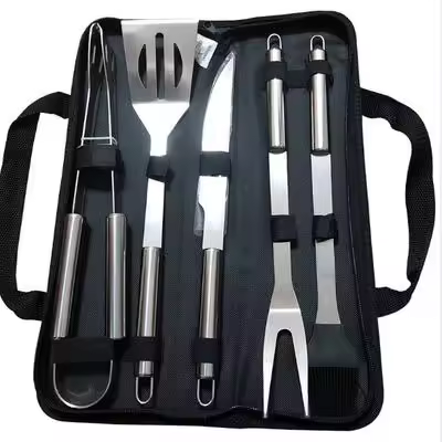 Juego De Herramientas De Barbacoa Y Horno De Acero Inoxidable Con Bolsa De Almacenamiento Portátil Para Uso Al Aire Libre Fácil De Limpieza - 1