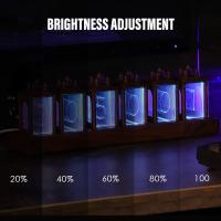 Reloj Digital LED En Tubo Nixie Con Luz Nocturna RGB Y Madera De Nogal Alarma Atmosfera Lámpara Regalo Con Pantalla Rectangular - details 1