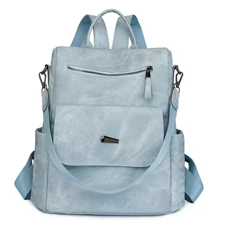 Mochila de Piel para Mujer, Diseño multifuncionales, a la moda, Bolso de hombro, mochila de viaje - 1