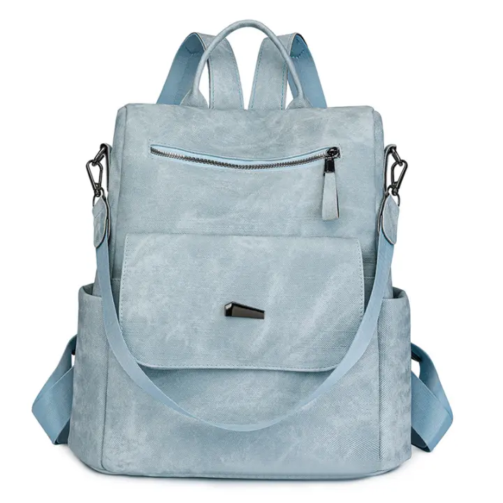 Mochila de Piel para Mujer, Diseño multifuncionales, a la moda, Bolso de hombro, mochila de viaje - 1