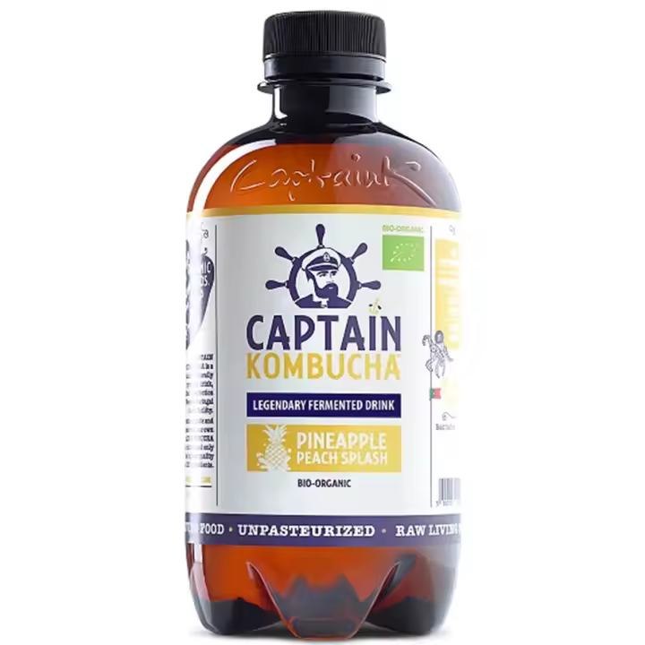 Bebida Kombucha Piña Melocoton Sin Gluten Bio Vegan 400ml Captain Kombucha - 1