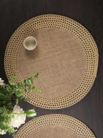 1/4pcs Nuevos Diseño Jute Natural Color Redondo Tapetes De Jute Con Borde Hueco Aislante De Calor Para La Mesa - details 0