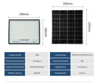 Lámpara Solar de 300W para Exterior, Focos impermeables, Luces Solares with a Distancia, reflector de Luz, Luces de Jardín y Calle - details 19