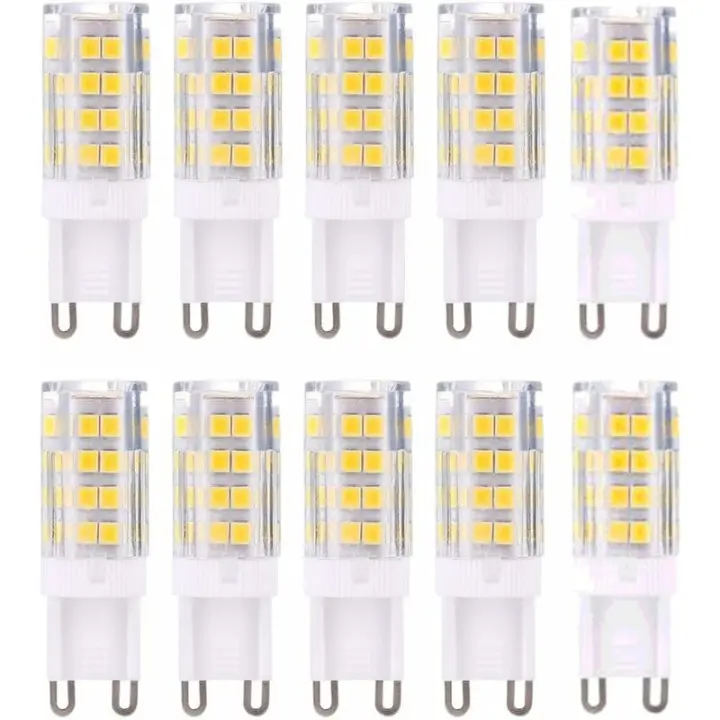 Bombilla LED G9 blanca cálida 3000K 5W Bombilla LED G9 equivalente a bombillas halógenas de 40W 420 lúmenes no regulable, paquete de 10 [Clase de eficiencia energética A+] - 1