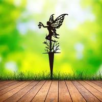 Enchanted Fairy Garden Stake Decorativo De Metal Para Jardín Y Patio Adorno Floral De Hada Para Césped Arte Exterior - details 3