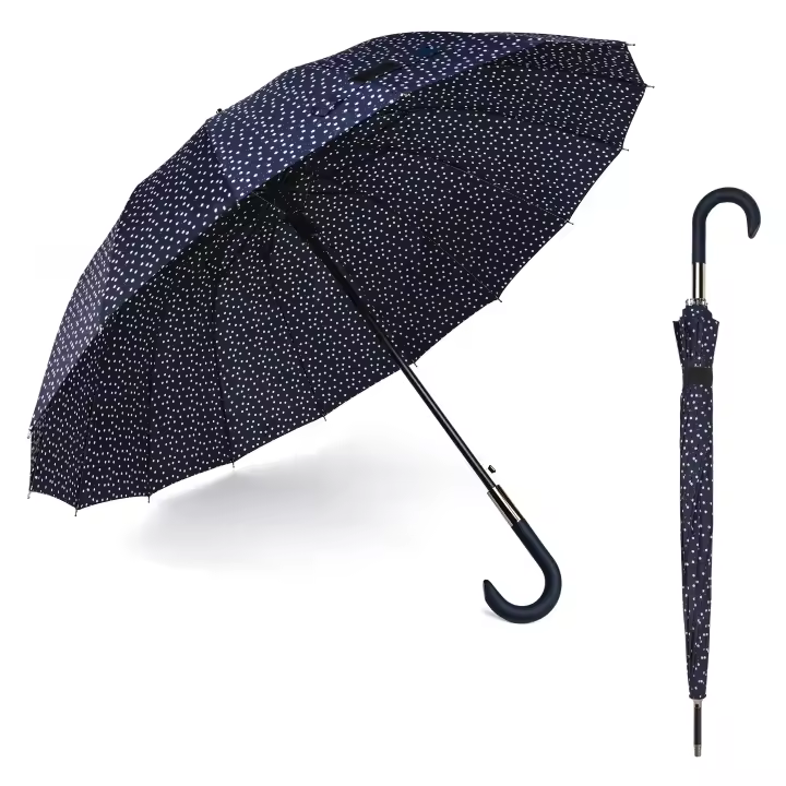 NQT Paraguas Largo Clásico Grande Automático y Resistente al Viento Rojo Azul Negro Cerceta Marron - 1