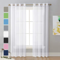 Cortina De Ventana Perforada De Color Sólido De Terylene 1PC Antipolvo Decorativa Y Bebida Clásica Para Adornos De Ventanas - details 1