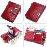 Cartera de piel para Mujer,with RFID Bloqueo,16 Ranaduras para Tarjetas with Cremallera Compartimiento Múltiple Billetera Bifold Mujeres para Crédito, Billetes y Monetas - details 1