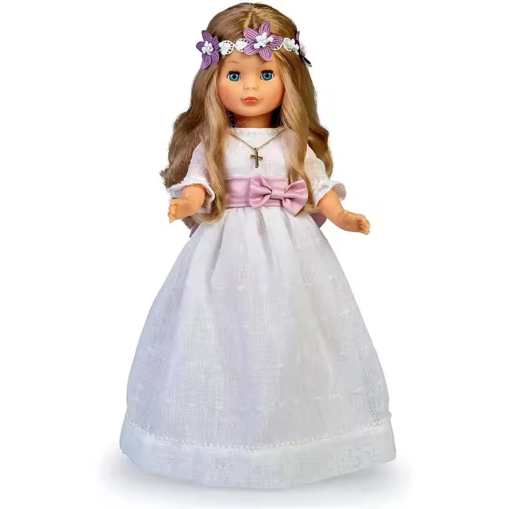 Muñeca de Comunión Rubia Nancy con Diadema de Flores NAL01000 - 1