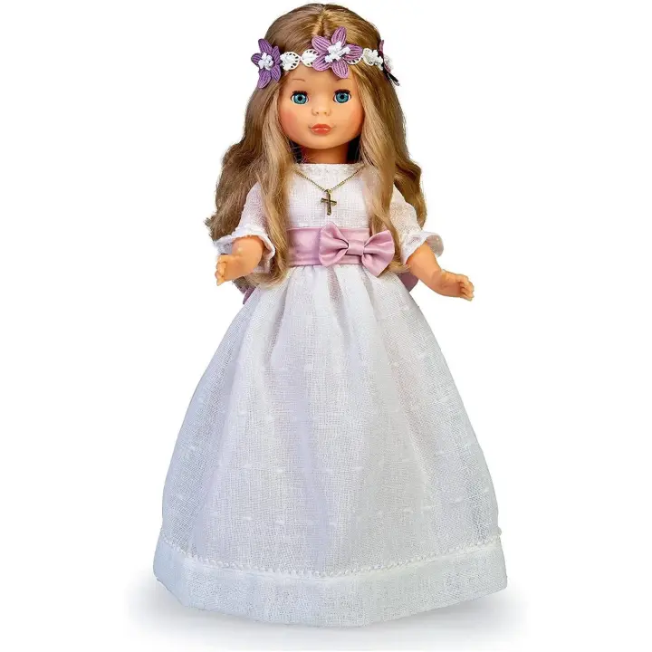 Muñeca de Comunión Rubia Nancy con Diadema de Flores NAL01000 - 1