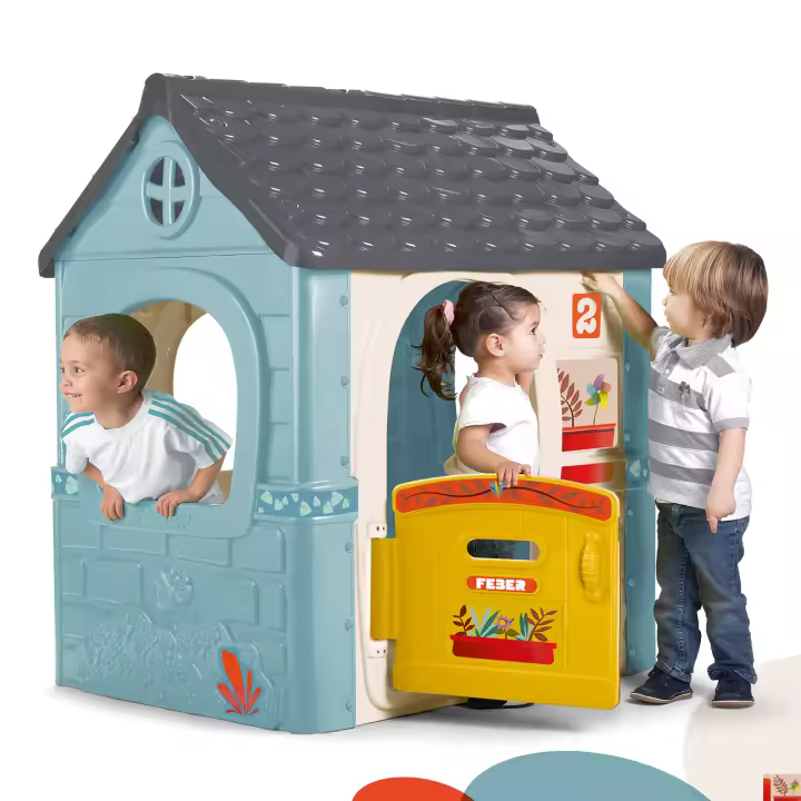 FEBER - Casual House, Casita Infantil con Puerta Abatible, Tiene Pegatinas para Decorar la Casita, Colores Resistentes a la Luz Solar, Montaje Fácil, A Partir de 2 años, Famosa (FEH22000) - 1