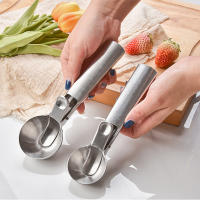 Cuchara De Hielo De Acero Inoxidable Para Helado Y Frutas Hueso De Sandía No Pegajoso Hacer Bolas De Hielo Máquina De Hielo De Hockey En Bicicleta Cuchara De Helado - details 0