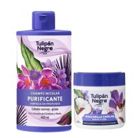 Pack Champú y Mascarilla Purificante Tulipán Negro: Cuidado Completo para Cabello Saludable, Fresco y Brillante, con Ingredientes Naturales para una Limpieza Profunda y Nutrición Intensiva que Revitaliza y Fortalece Cada Hebra, Ideal tu belleza. - details 0