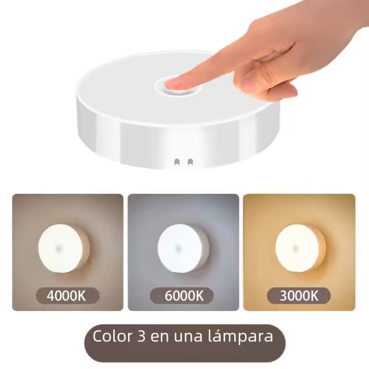 Lámpara Nocturna USB Recargable LED Para Armario De Cocina Escalera Luz De Armario Botón De Encendido Sin Cable - 1