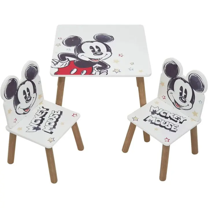 ARDITEX WD13695 Set de Mesa y 2 Sillas de Madera de Disney-Mickey - 1