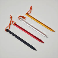 12Pcs Juego De 18cm Aluminio Fuerte Palos De Tenda Para Camping Exterior Accesorios De Viaje Láminas De Tierra Ultraligero - details 3