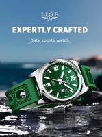 Reloj Deportivo De Silicona Para Hombre LIGE Marca Reloj Militar De Cuarzo Cronógrafo Reloj Masculino Resistente Al Choque Y Luz - details 0