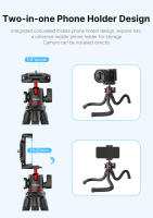 VIJIM Ulanzi MT-33 Trípode Flexible De Octopus Para Cámara De Teléfono DSLR Diseño 2 En 1 Con Soporte Para Teléfono Y Enchufe Frío Lado Con Tornillo 1/4 - details 1