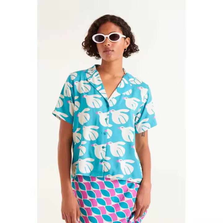 Compañia Fantastica Camisa Mujer Estampado Palomas - 1