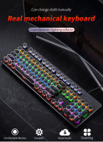 Teclado Mecánico Retro Punk Con Switch Azul Negro Marrón 104 Teclas USB RGB Backlit Para Juegos Y PC Laptop - details 0
