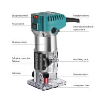 2000W Industrial Woodworking Trimming Machine  Electric Carving & Grooving Machine 6-speed / Dust Collecting Interface / Aluminium Bracket With Linear Guide Ruler + Trimming Guide Seat Woodworking Tool Set - details 6
