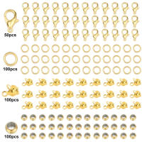 350pcs Aros De Mariposa De Aleación De Zinc Color Oro Para Cadena De Collar Y Pulsera Conjunto De Bolas De Fin De Hilo Para Fabricación De Joyería DIY - details 1
