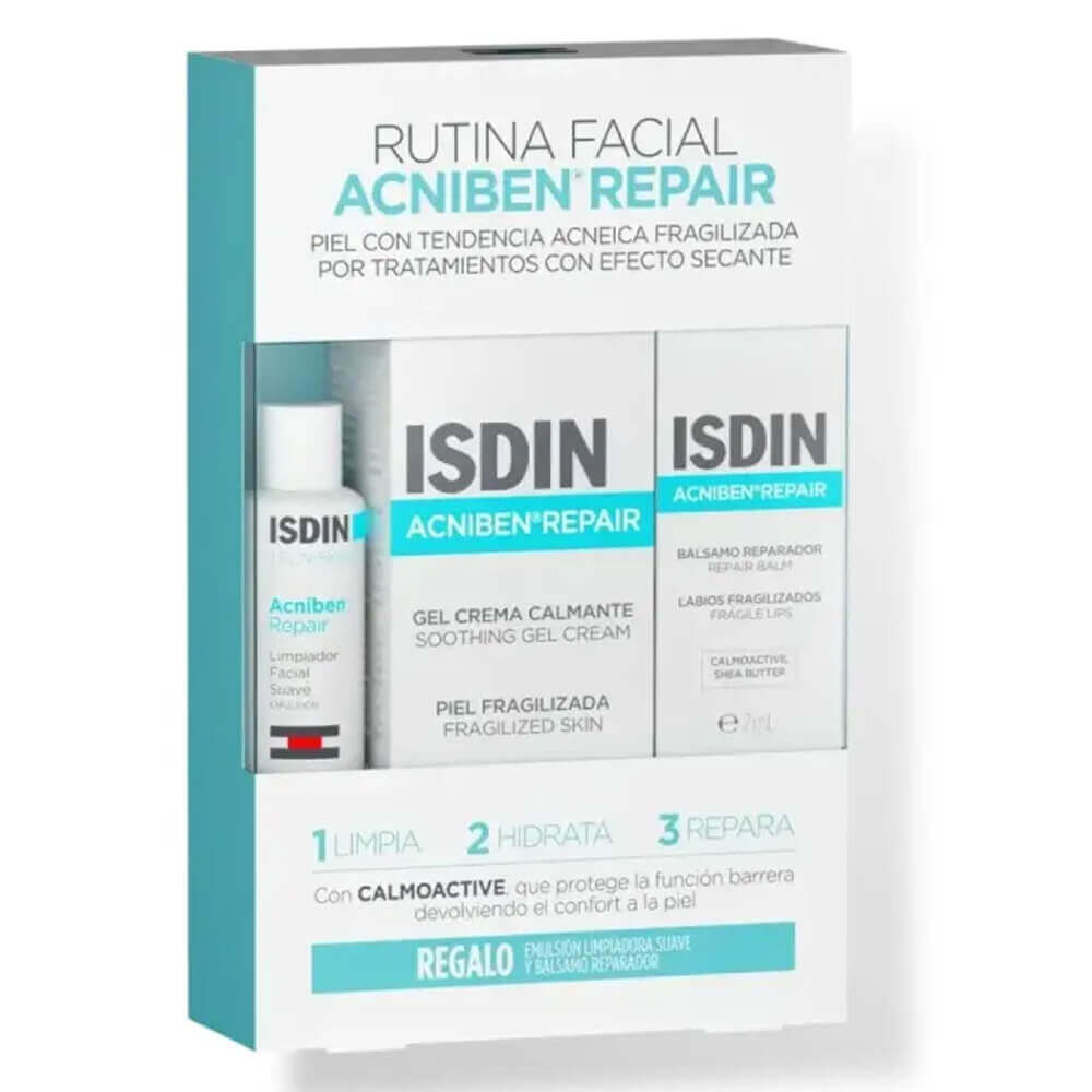 Isdin Acniben Rx Repair grel-Crema Hidratante 40 ml + Regralo Acniben Repair Bálsamo Labialy Limpiador Facial 2 ml