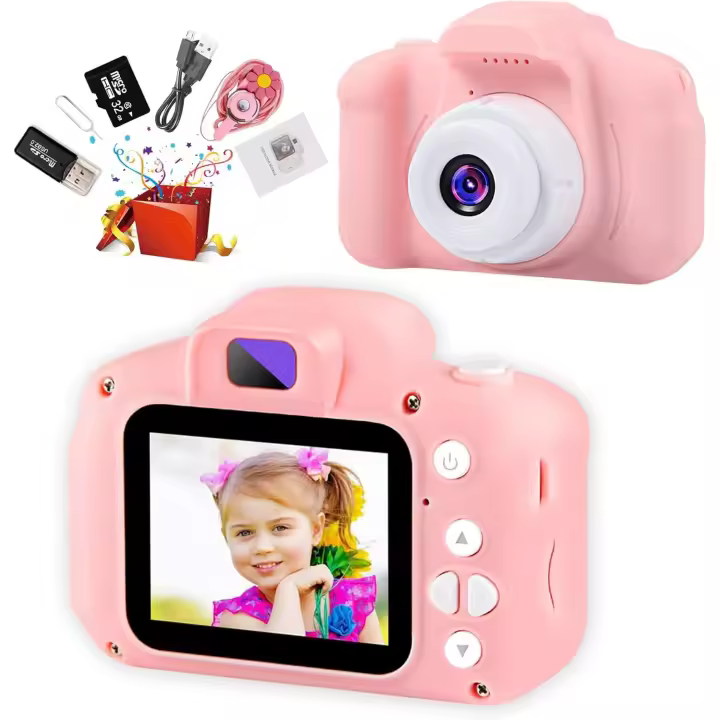 Cámara digital para niños, Cámara para niños Pequeños, Cámara para niños con Pantalla de 2 pulgadas y Tarjeta SD de 32 GB, Cámara para niños, juguetes para Niños Mayores de 6 años, 6, 7 Y 8 años - 1