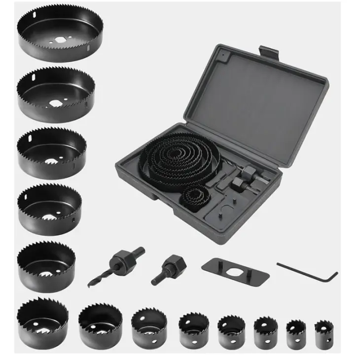 Juego de sierras circulares de 19 piezas, Ø 19-127 mm, ideal para madera, PVC y plástico - 1