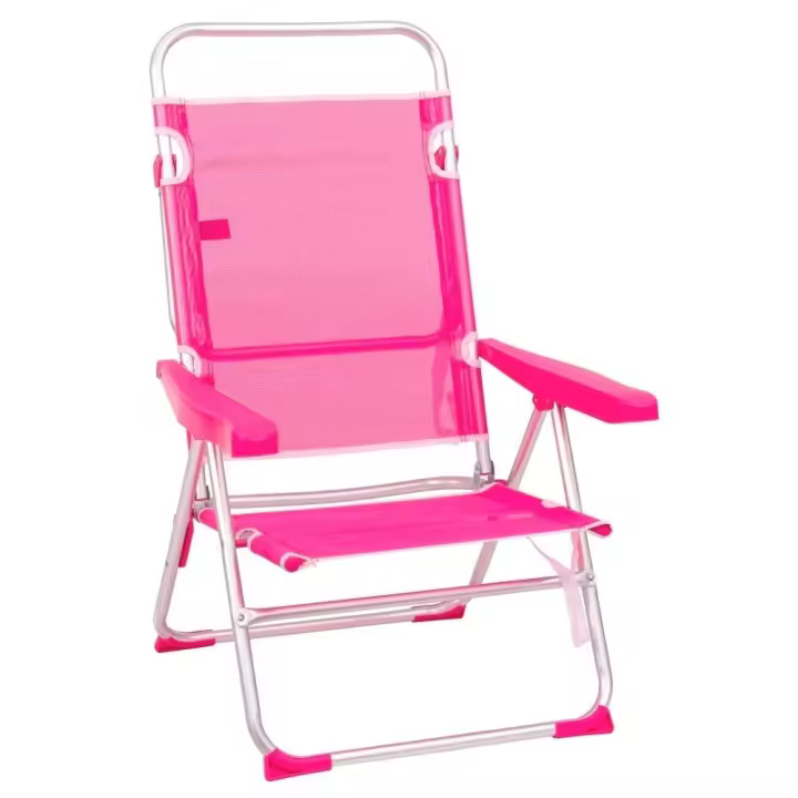 Silla de playa alta plegable y reclinable de 4 posiciones de aluminio y textileno Lola Home - 1
