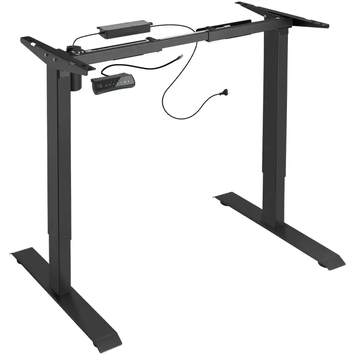 TECTAKE - Estructura para mesa eléctrica y ajustable en altura 85-129 x 65 x 71-121 cm, sin escalonamientos, Anchura variable, Acero resistente y de alta calidad, Capacidad de Carga 70 kg - 1