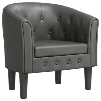 vidaXL Sillón cuero sintético Negro, Gris, Marrón Sillon Dormitorio Sillon Comodos Silla Relax Sillón Sofá - details 1