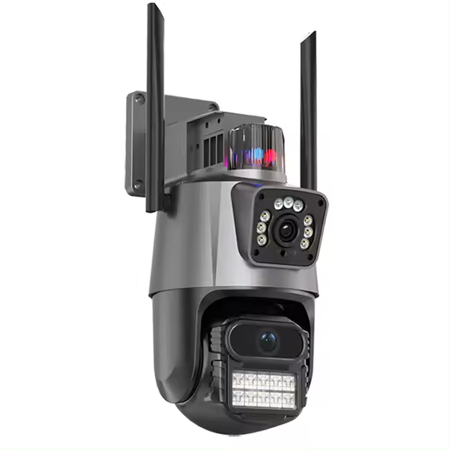 DWO Europe™ Dual-Lens Security Camera Waterproof, Alarm Light, ICSee App, WiFi CCTV Video: Home & Outdoor Security - 1