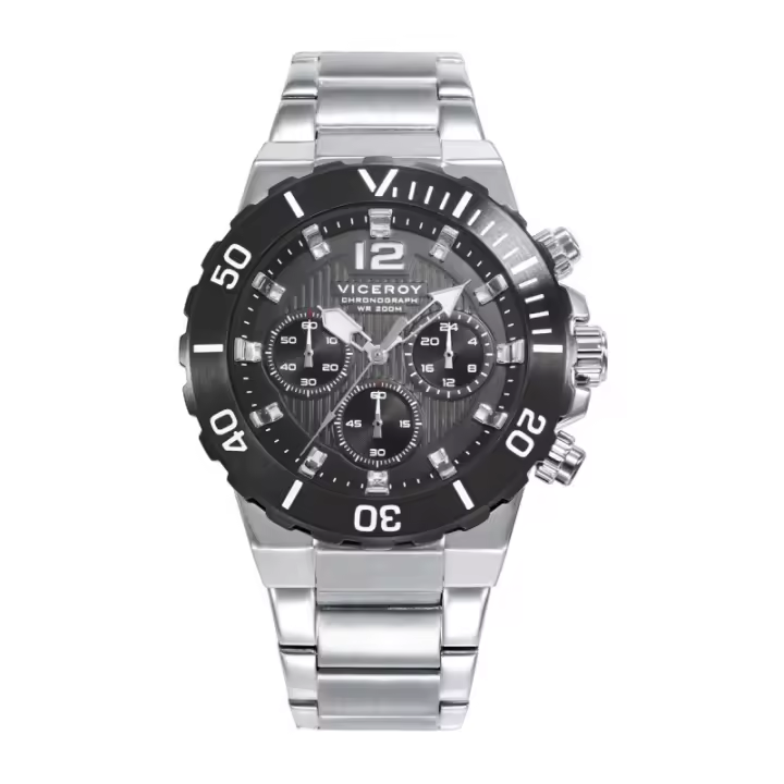 Reloj Viceroy 45007-55 Hombre – Deportivo, Cronógrafo, Acero Bicolor IP Negro - 1