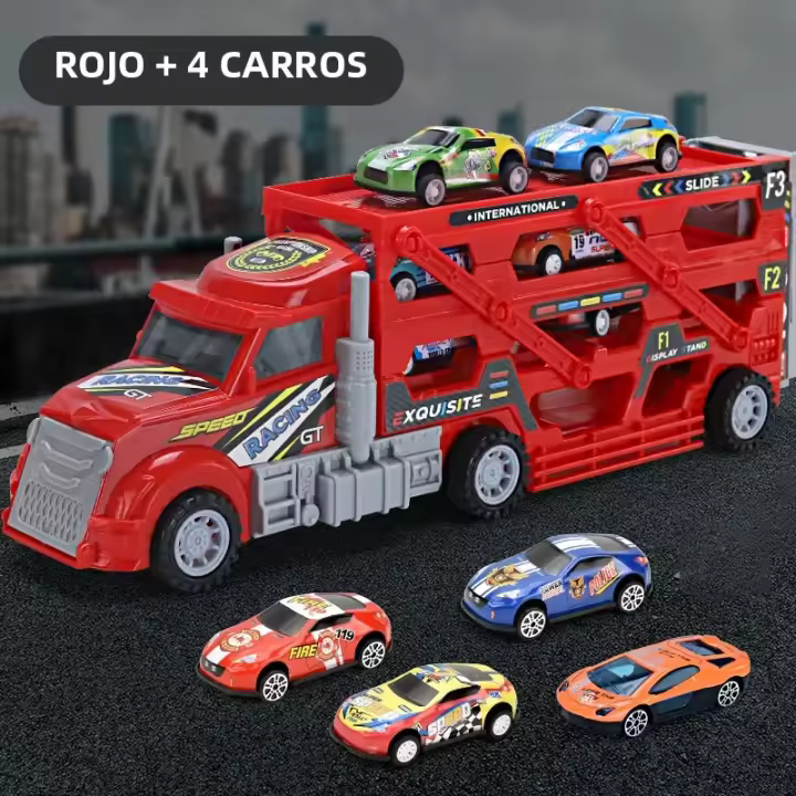 Camión De Contenedor De Juguetes De Aleación Para Niños Vehículo Plegable Con Ejection Material ABS Sin Batería Regalo Para Navidad Halloween Acción De Gracias - 1
