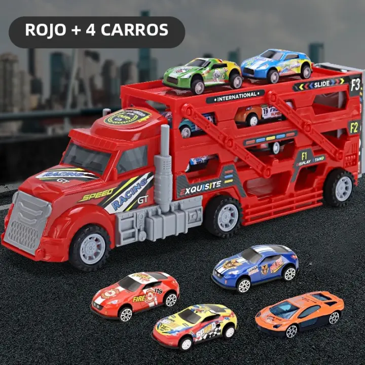 Camión De Contenedor De Juguetes De Aleación Para Niños Vehículo Plegable Con Ejection Material ABS Sin Batería Regalo Para Navidad Halloween Acción De Gracias - 1
