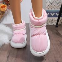Botas De Nieve Impermeables Para Mujer Invierno 2023 Plataforma Antideslizante Conforzado De Almohadilla De Plush Grueso Tacones Medios Tobilleras Calientes Con Peluche - details 11