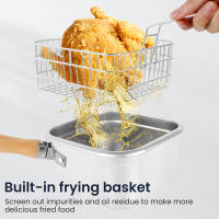 Olla Para Freír Acero Inoxidable Con Asa Y Cesta Multifuncional Pote De Freír Cuadrado Portátil Sartén Para Cocinar - details 2