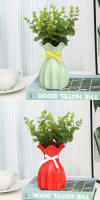 Vaso De Flores Nórdico Pequeño Y Blanco Para Decoración Interior Moderna Vaso De Plástico Para Flores Secas Ornamento De Habitación - details 7