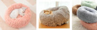 Cama de Felpa Deluxe Plush Redonda de Pelo Nido de Donut para Mascotas Deluxe para Gatos y Perros XH034 (Diameter:40cm, Light Brown) - details 6